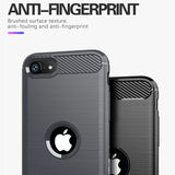 Husa pentru iPhone SE 2, SE 2020, Techsuit Carbon Silicone, albastru