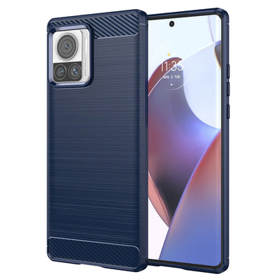 Husa pentru Motorola Edge 30 Ultra, Techsuit Carbon Silicone, albastru