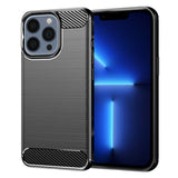 Husa pentru iPhone 13 Pro Max, Techsuit Carbon Silicone, albastru