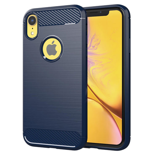 Husa pentru iPhone XR, Techsuit Carbon Silicone, albastru