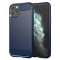 Husa pentru iPhone 11 Pro Max, Techsuit Carbon Silicone, albastru