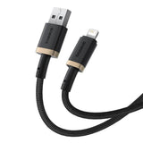 Cablu Baseus de date Dura Series (P10377801U01-02), USB to Lightning, Incarcare rapida, 480Mbps, 2.4A, Nylon, 2m, negru