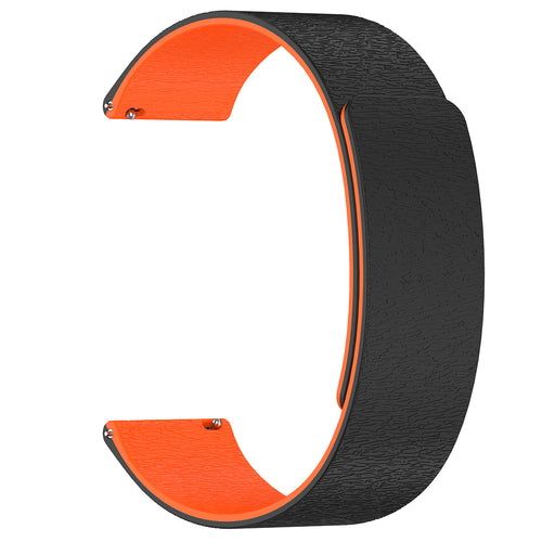 Curea pentru Withings ScanWatch 38mm, Techsuit Watchband 18mm (W074), negru;portocaliu