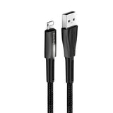 Cablu ColorWay de date (CW-CBUL035-BK), USB to Apple Lightning, Incarcare rapida 3.0, LED, Nylon, 2.4A, 480Mbps, 1m, negru
