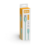 Cablu ColorWay de date (CW-CBUL004-MT), USB 2.0 to Apple Lightning, pentru Syncing & Charging, Nylon, 2.1A, 480Mbps, 1m, verde