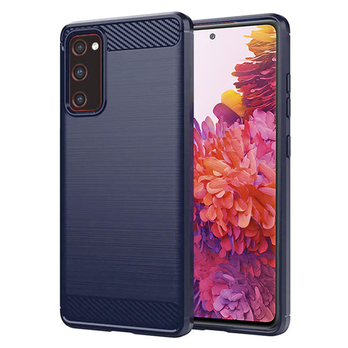 Husa pentru Samsung Galaxy S20 FE, Techsuit Carbon Silicone, albastru