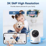 Camera de supraveghere Baseus Indoor Camera Security P1 Pro (S0TV022132), 3K, 5MP, Type-C, Two-way Talk, Night Vision, Digital Zoom, alb