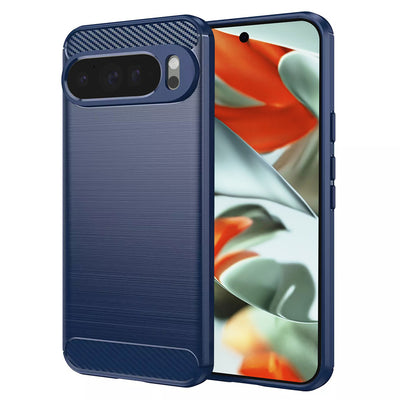 Husa pentru Google Pixel 9 Pro XL, Techsuit Carbon Silicone, albastru