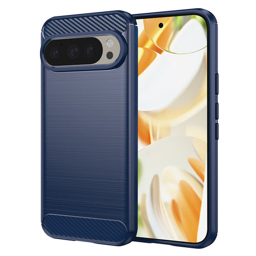 Husa pentru Google Pixel 9, Techsuit Carbon Silicone, albastru