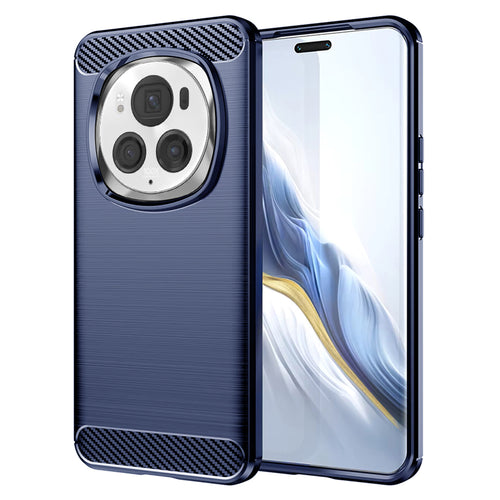 Husa pentru Honor Magic6 Pro, Techsuit Carbon Silicone, albastru