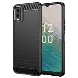 Husa pentru Nokia C32, Techsuit Carbon Silicone, albastru