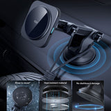 Suport auto ESR cu Wireless Charging Qi2 HaloLock, cu CryoBoost, MagSafe Compatible, 15W, pentru Bord, negru