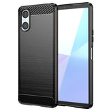 Husa pentru Sony Xperia 10 VI, Techsuit Carbon Silicone, negru