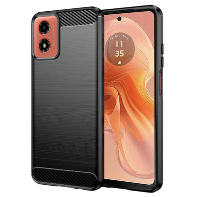 Husa pentru Motorola Moto G04, Techsuit Carbon Silicone, negru
