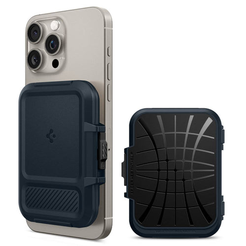 Portofel Spigen Suport card magnetic Lock Fit MagSafe (AFA08526), albastru