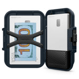 Portofel Spigen Suport card magnetic Lock Fit MagSafe (AFA08526), albastru