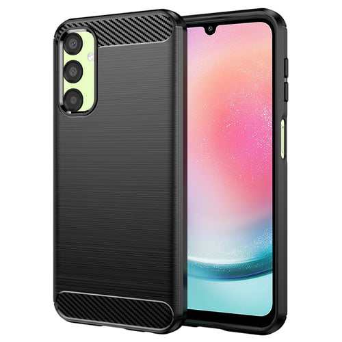 Husa pentru Samsung Galaxy A24, Techsuit Carbon Silicone, negru