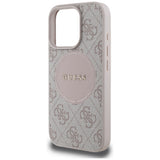 Husa pentru iPhone 16 Pro, Guess 4G Circle Classic Logo MagSafe (GUHMP16LP4PGRSGP), roz
