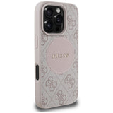 Husa pentru iPhone 16 Pro, Guess 4G Circle Classic Logo MagSafe (GUHMP16LP4PGRSGP), roz