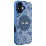 Husa pentru iPhone 16, Guess 4G Circle Classic Logo MagSafe (GUHMP16SP4PGRSGB), albastru