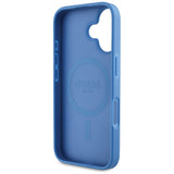 Husa pentru iPhone 16, Guess 4G Circle Classic Logo MagSafe (GUHMP16SP4PGRSGB), albastru