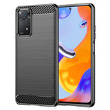 Husa pentru Xiaomi Redmi Note 11 Pro 4G, Techsuit Carbon Silicone, negru