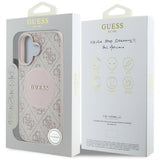 Husa pentru iPhone 16, Guess 4G Circle Classic Logo MagSafe (GUHMP16SP4PGRSGP), roz
