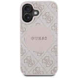 Husa pentru iPhone 16, Guess 4G Circle Classic Logo MagSafe (GUHMP16SP4PGRSGP), roz
