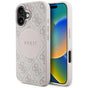 Husa pentru iPhone 16, Guess 4G Circle Classic Logo MagSafe (GUHMP16SP4PGRSGP), roz