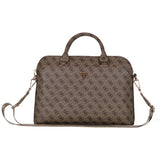 Geanta laptop Guess 4G Logo triunghi (GUCB15P4DPTW), 15, Eco-Piele, Zipper Pocket, Detasabil Strap, Reglabil, maro