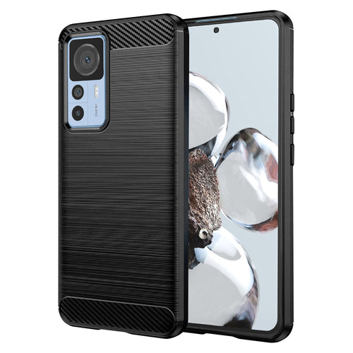 Husa pentru Xiaomi 12T, Techsuit Carbon Silicone, negru
