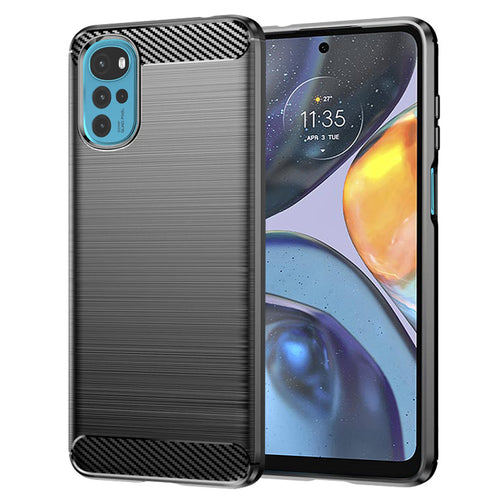 Husa pentru Motorola Moto G22, Techsuit Carbon Silicone, negru