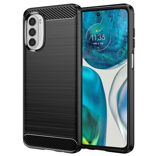 Husa pentru Motorola Moto G52, Techsuit Carbon Silicone, negru