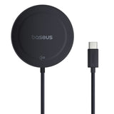 Incarcator wireless Baseus Magnetic Simple Mini4 (P10273300121-02), Universal, cu Stand, USB-C, Qi2, 15W, 1m, negru