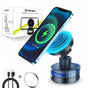 Suport auto Techsuit Premium cu Incarcare Wireless ChargeMagX (HOLD253), N52 Magnets, Powerful Ventuza, Bord, negru