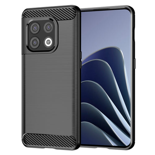 Husa pentru OnePlus 10 Pro, Techsuit Carbon Silicone, negru