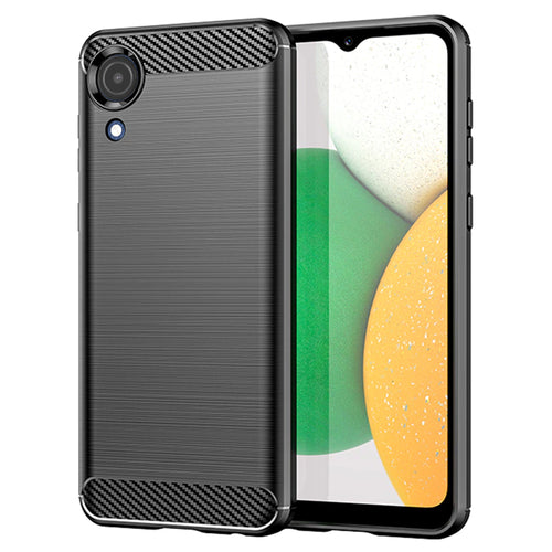 Husa pentru Samsung Galaxy A03 Core, Techsuit Carbon Silicone, negru