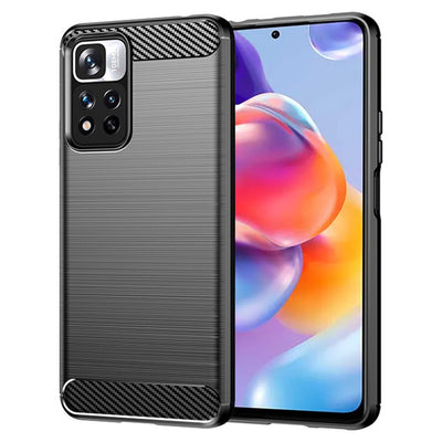 Husa pentru Xiaomi Redmi Note 11 Pro+ 5G, Techsuit Carbon Silicone, negru