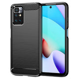 Husa pentru Xiaomi Redmi 10, Techsuit Carbon Silicone, negru