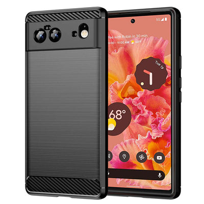Husa pentru Google Pixel 6, Techsuit Carbon Silicone, negru