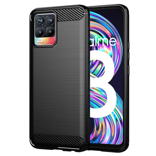Husa pentru Realme 8 4G, Techsuit Carbon Silicone, negru