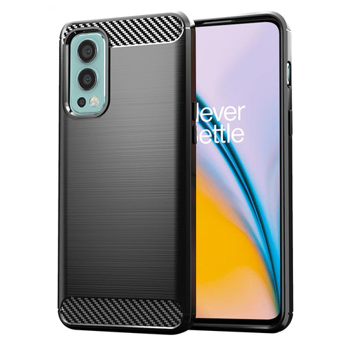 Husa pentru OnePlus Nord 2 5G, Techsuit Carbon Silicone, negru