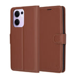 Husa pentru OPPO Reno13 F 4G, Techsuit Leather Folio, maro
