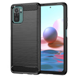Husa pentru Xiaomi Redmi Note 10 4G, Techsuit Carbon Silicone, negru