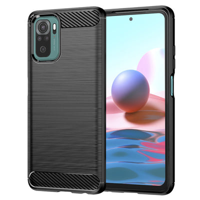 Husa pentru Xiaomi Redmi Note 10 4G, Techsuit Carbon Silicone, negru