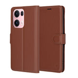 Husa pentru OPPO Reno13 Pro, Techsuit Leather Folio, maro