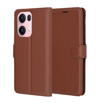 Husa pentru OPPO Reno13 Pro, Techsuit Leather Folio, maro