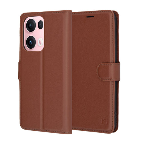 Husa pentru OPPO Reno13 Pro, Techsuit Leather Folio, maro