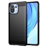 Husa pentru Xiaomi Mi 11 Lite, Techsuit Carbon Silicone, negru