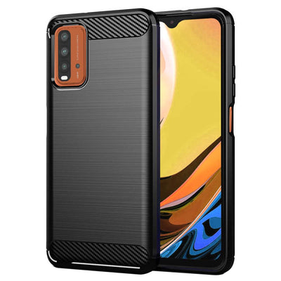 Husa pentru Xiaomi Redmi 9T, Techsuit Carbon Silicone, negru